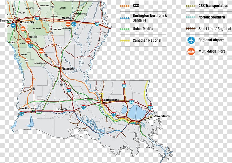 Louisiana Rail transport Transit map Union Pacific Railroad, highway track transparent background PNG clipart