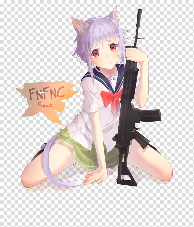 FN FNC Anime FN FAL IMI Galil FN Herstal, maneki neko transparent background PNG clipart