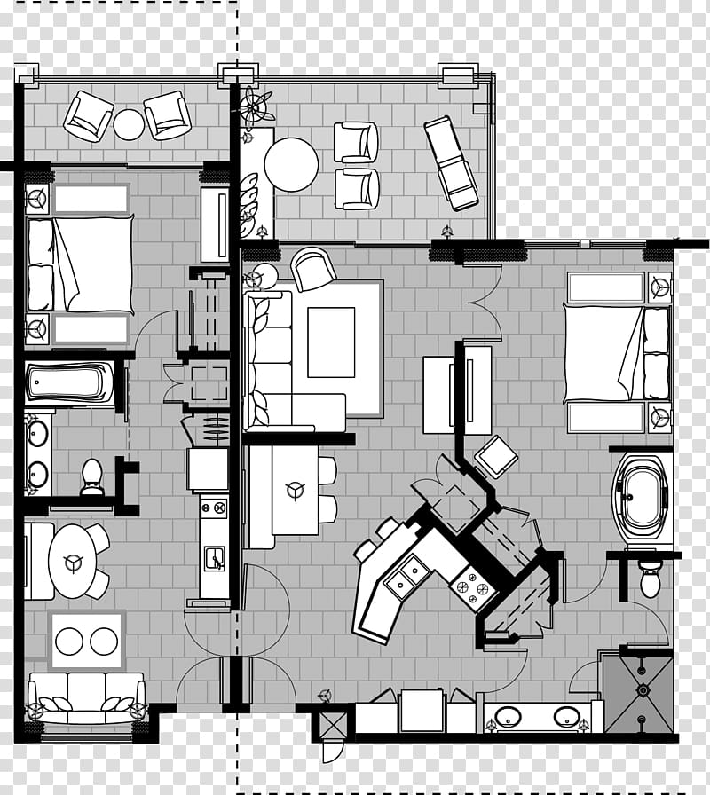 Cabo San Lucas Floor plan Villa Suite Bedroom, three rooms and two rooms transparent background PNG clipart