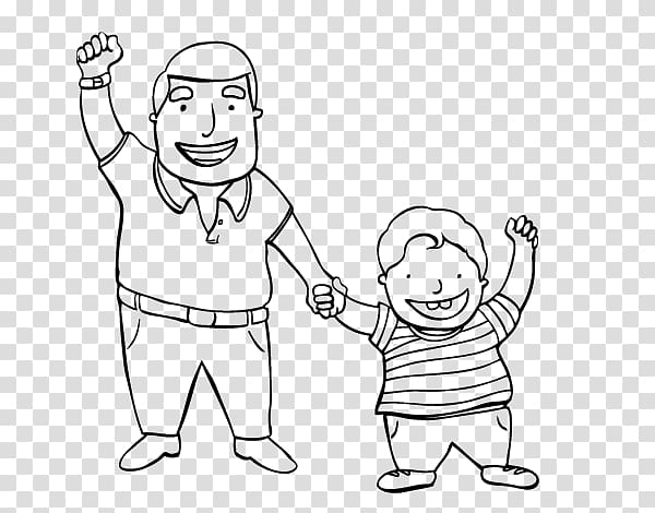 Coloring book Father Son Drawing Child, padre e hijo transparent background PNG clipart