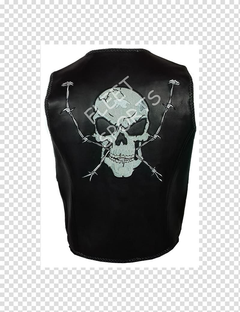 Skull Black M, fashion waistcoat transparent background PNG clipart