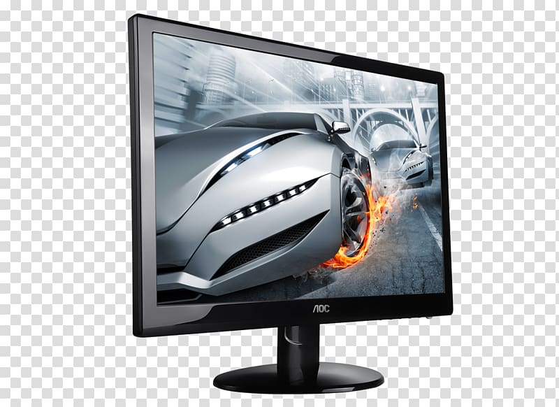 Computer Monitors LED-backlit LCD AOC International Response time 1080p, Desktop PC transparent background PNG clipart