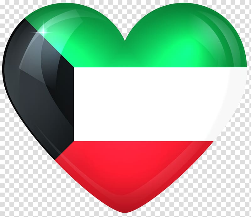 Flag of Kuwait Kuwait National Day , Heart Flag transparent background PNG clipart