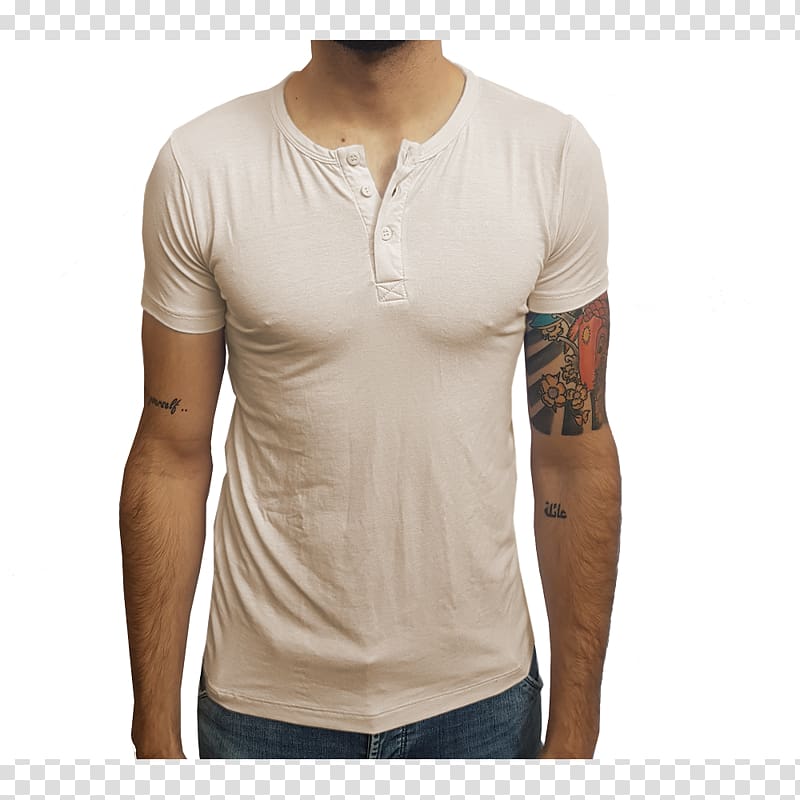 T-shirt Henley shirt Sleeve Beige Manga, T-shirt transparent background PNG clipart