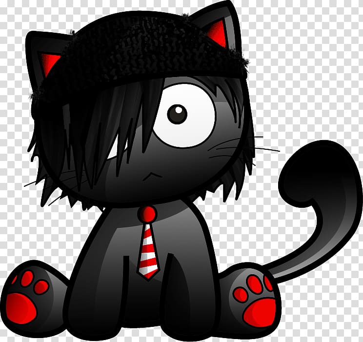 Black cat Drawing Emo Kitten, Cat transparent background PNG clipart