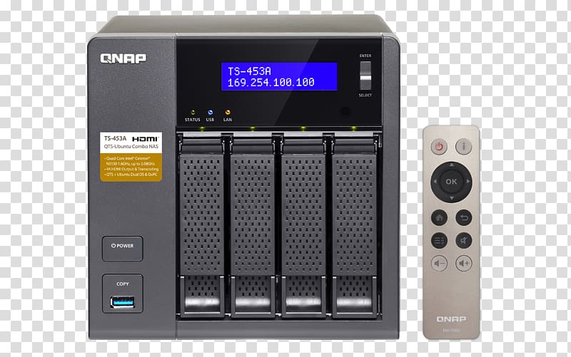 QNAP TS-453A QNAP 4 Bay Network Storage Systems QNAP Systems, Inc. Direct-attached storage, ethernet transparent background PNG clipart