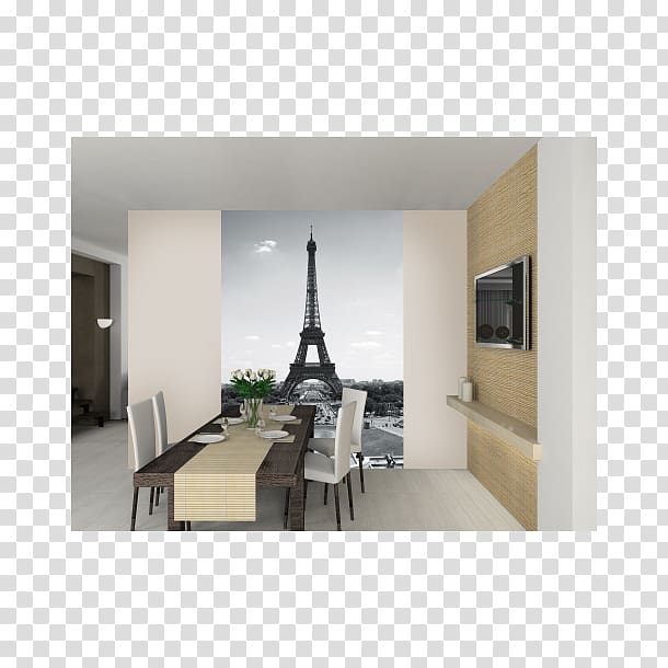 Eiffel Tower Mural Wall decal Interior Design Services, eiffel tower transparent background PNG clipart
