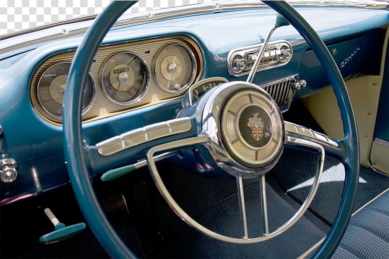 Classic car Packard Clipper Steering wheel, Antique classic car transparent background PNG clipart