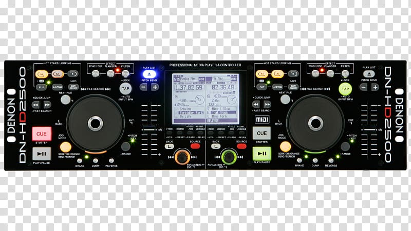 Denon Disc jockey Audio Mixers DJ mixer Compact disc, USB transparent background PNG clipart