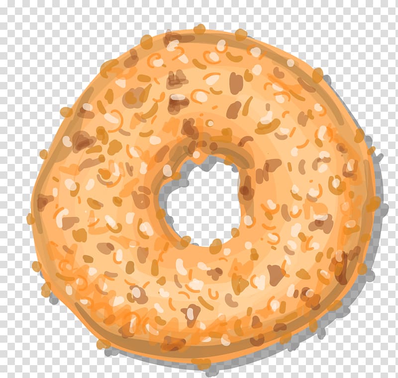 Doughnut Bagel Danish pastry Cookie, Beautifully hand-painted circular biscuits transparent background PNG clipart