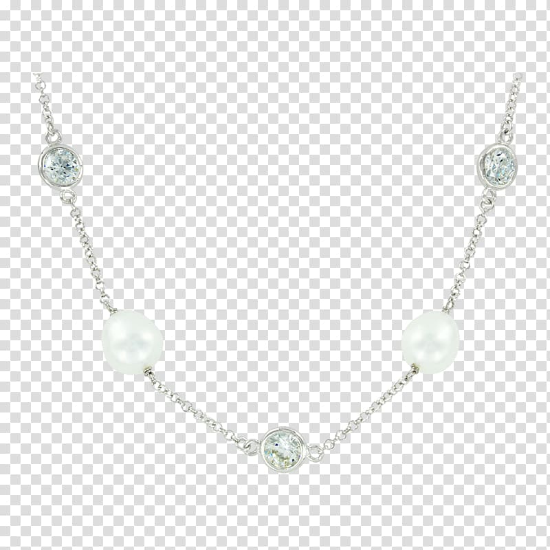 Pearl Necklace Earring Cubic zirconia Lavalier, necklace transparent background PNG clipart