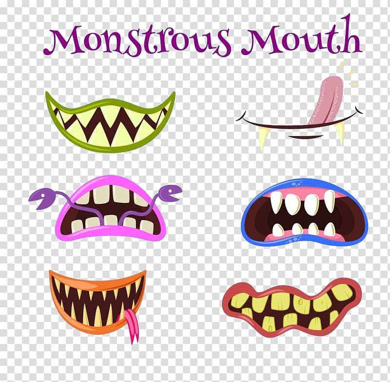 Mouth Monster , Cartoon cute monster mouth transparent background PNG