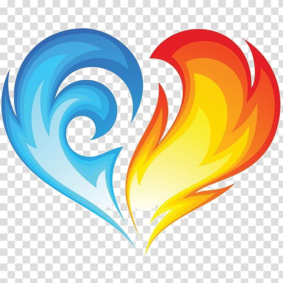 Fire Heart , Hand painted ice fire transparent background PNG clipart