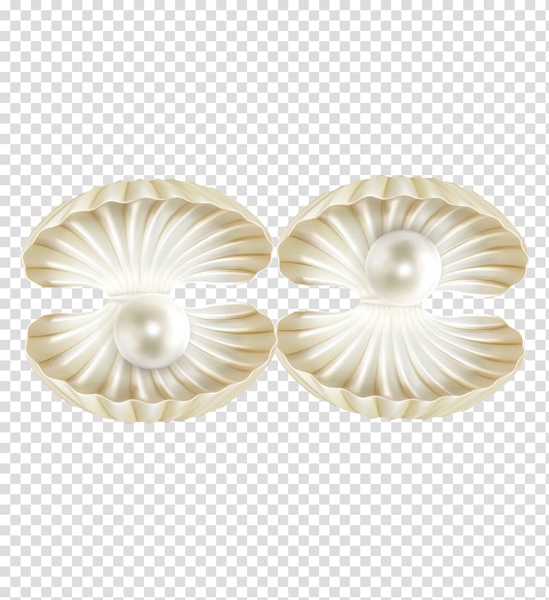 white pearls and clam shells, Pearl Seashell Euclidean , Pearl shell material transparent background PNG clipart