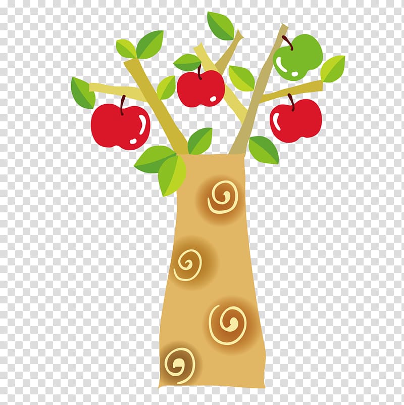 Animation Cartoon Illustration, Exquisite apple tree transparent background PNG clipart