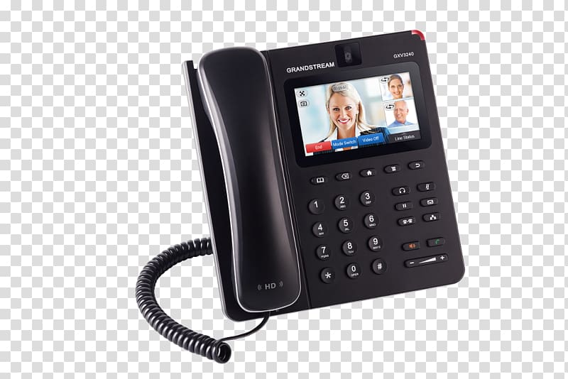 Grandstream Networks VoIP phone Telephone Voice over IP Videotelephony, phone transparent background PNG clipart