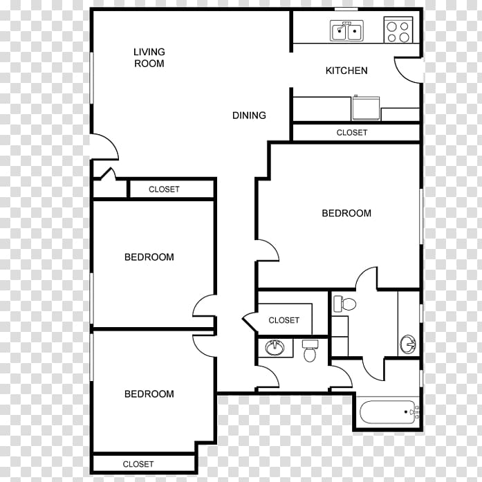 Floor plan Parkside Apartments House Document, 2D floor plan transparent background PNG clipart