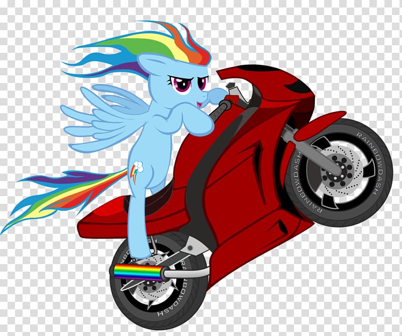 Rainbow Dash Wheelie Motorcycle , motorcycle cartoon transparent background PNG clipart