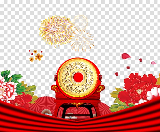 Longtaitou Festival Poster, drum transparent background PNG clipart