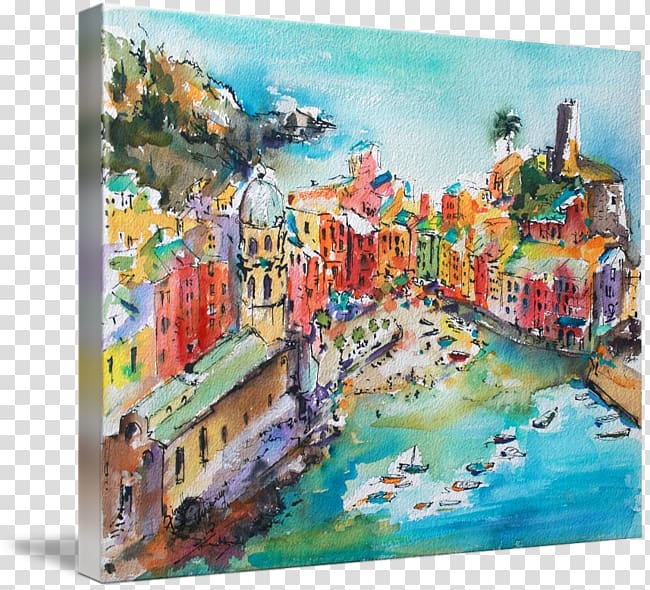 Vernazza Watercolor painting Canvas print Printing, painting transparent background PNG clipart