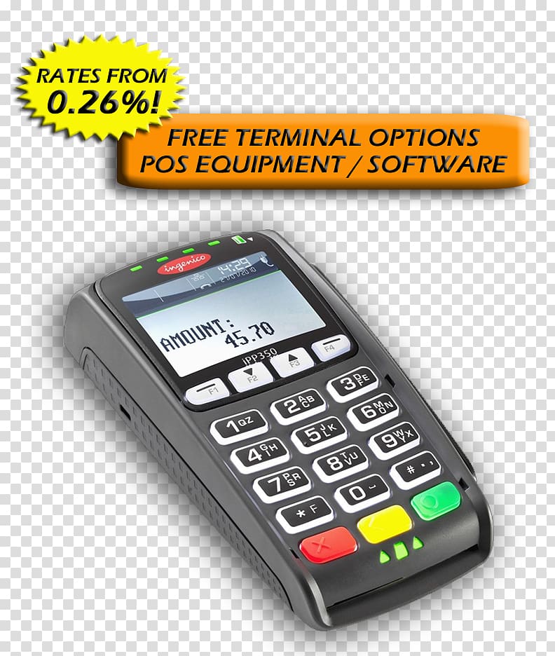 Point of sale Payment terminal Ingenico PIN pad EMV, vegetable wholesale business card transparent background PNG clipart