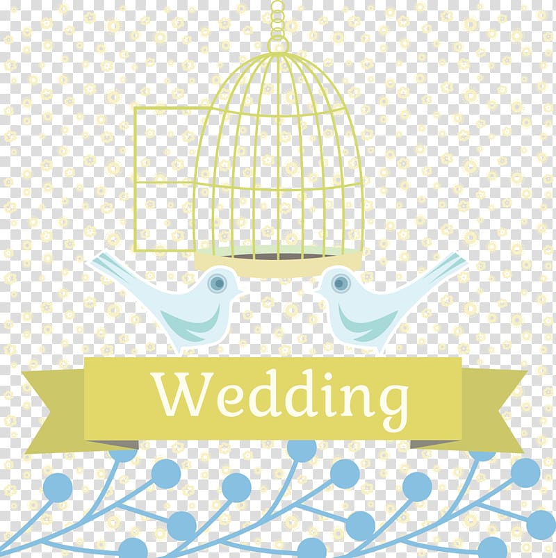 two white birds , Wedding invitation Illustration, Wedding invitation design transparent background PNG clipart