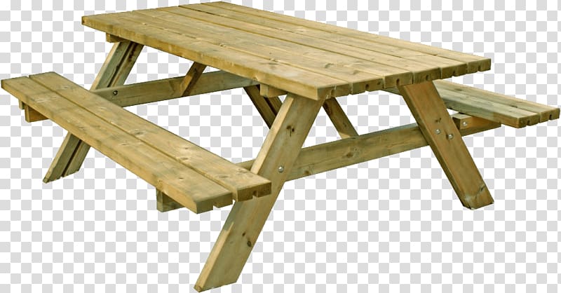 brown wooden picnic table, Outdoor Table transparent background PNG clipart