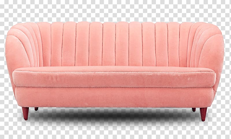 beige suede couch, Loveseat Couch Sofa bed Furniture, Pink couch transparent background PNG clipart