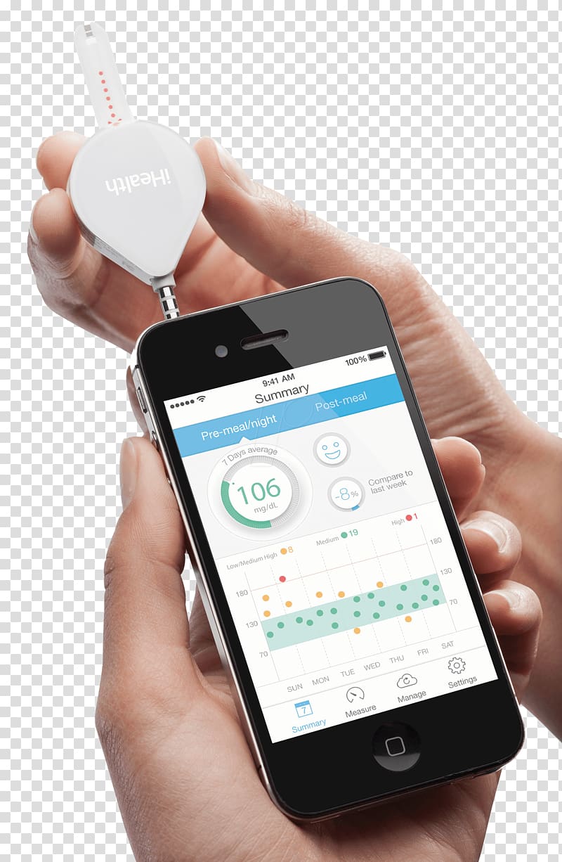 Smartphone Blood Glucose Meters Blood glucose monitoring Glucose test, smartphone transparent background PNG clipart