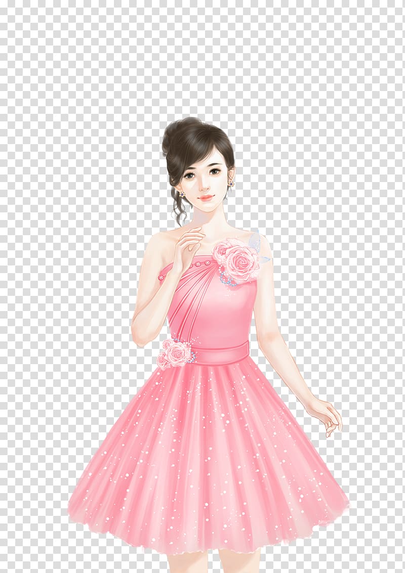 Marilyn Monroes pink dress Cocktail dress, Pink dress braided hair woman transparent background PNG clipart