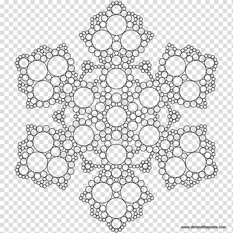 Koch snowflake Coloring book Mandala, Snowflake transparent background PNG clipart