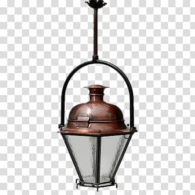 brown hanging lantern, French Hanging Street Lantern transparent background PNG clipart