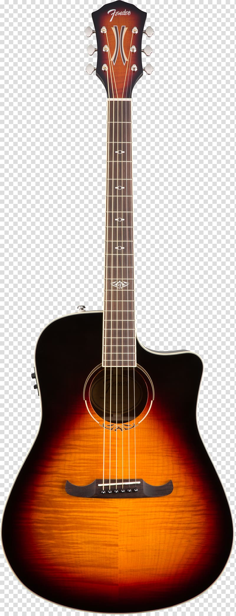 Fender T-Bucket 300 CE Acoustic-Electric Guitar Acoustic guitar Sunburst, Acoustic transparent background PNG clipart