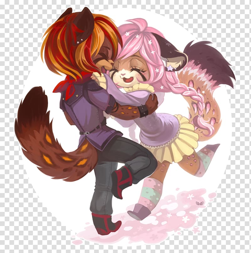 Legendary creature Mammal Anime Figurine, Chibi couple transparent background PNG clipart