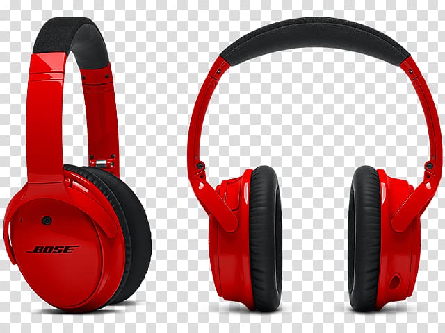 Bose QuietComfort 25 Noise-cancelling headphones Bose headphones Bose Corporation, red headphones transparent background PNG clipart