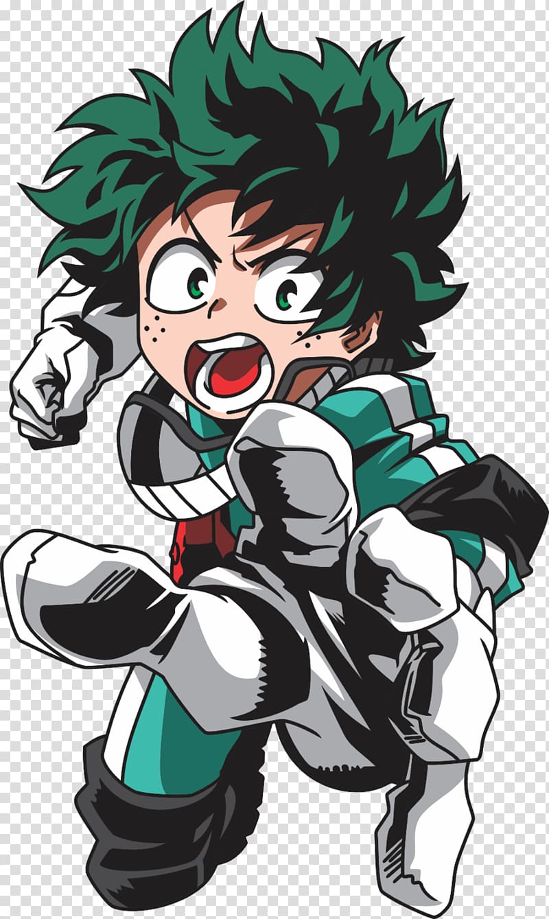 green haired boy anime character illustration, T-shirt My Hero Academia Ochako Uraraka Shouto Todoroki Eijirou Kirishima, Izuku Midoriya transparent background PNG clipart