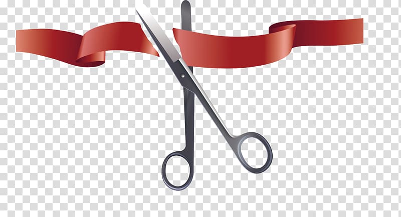 Ribbon Opening ceremony Icon, Red ribbon cutting ceremony transparent background PNG clipart