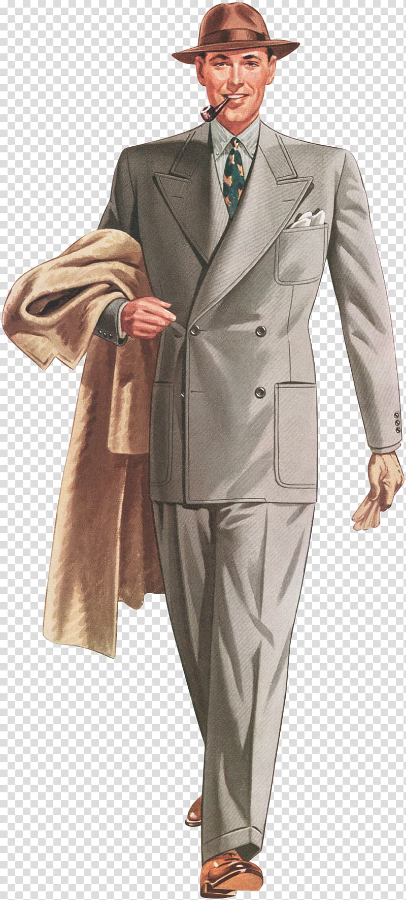 1930s 1940s Fashion Suit Vintage clothing, gentle men transparent background PNG clipart