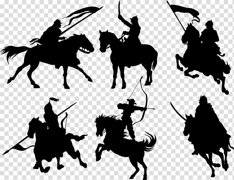 Euclidean Horse Silhouette Illustration, Black Warrior transparent background PNG clipart