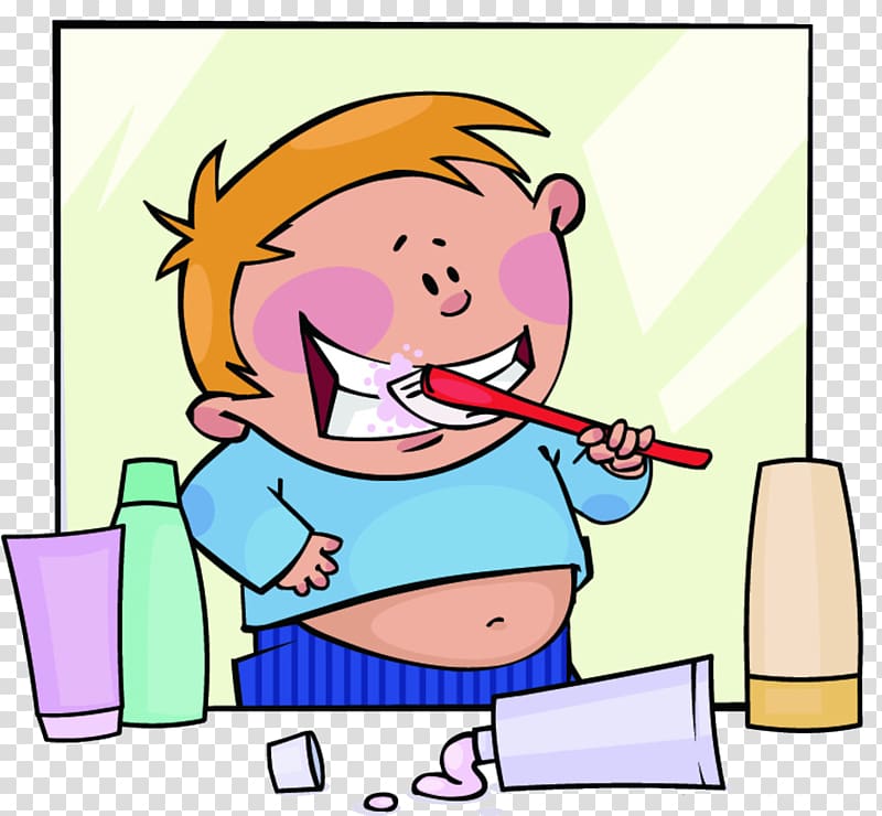 Tooth brushing Toothbrush , Cartoon child brushing transparent background PNG clipart
