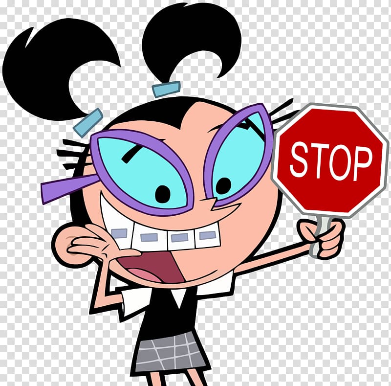 Timmy Turner Tootie Vicky Cartoon, signboard transparent background PNG clipart