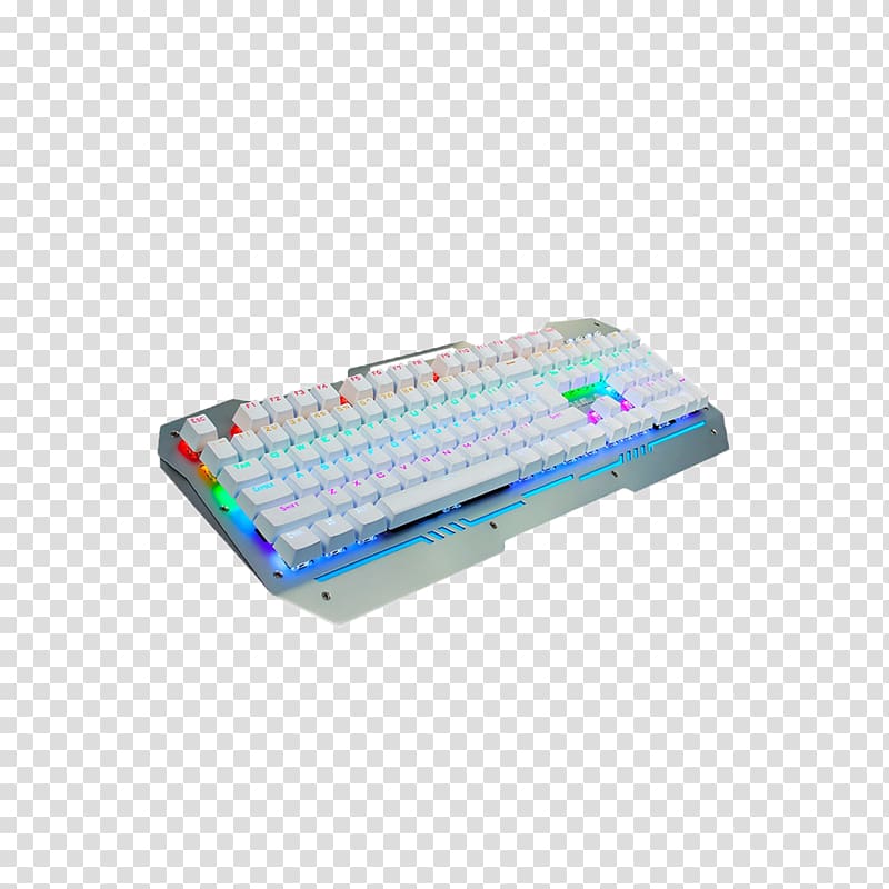 Computer keyboard Backlight Computer mouse Gaming keypad, White Colorful mechanical keyboard free transparent background PNG clipart