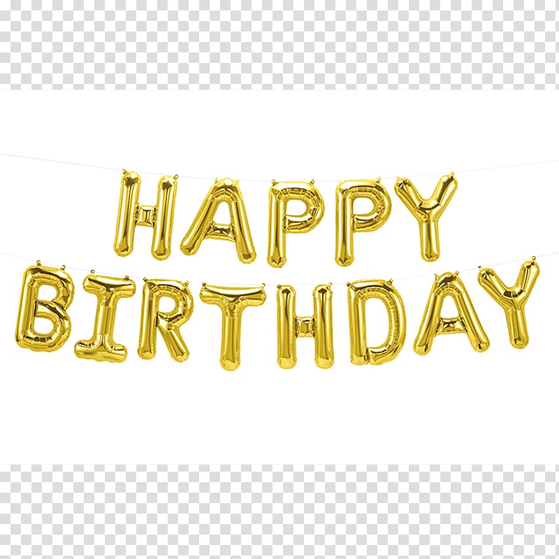 Balloon Happy Birthday to You Gold Party, balloon transparent background PNG clipart