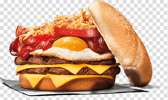 Hamburger Whopper Cheeseburger Fried egg Big King, Burger Restaurant transparent background PNG clipart