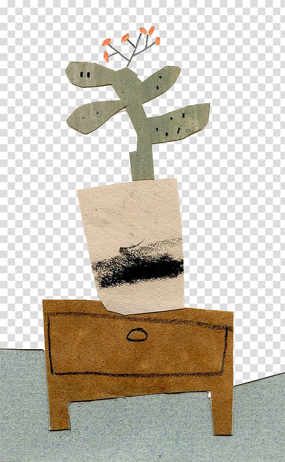 Collage Drawing Art Painting Illustration, Paper cactus transparent background PNG clipart