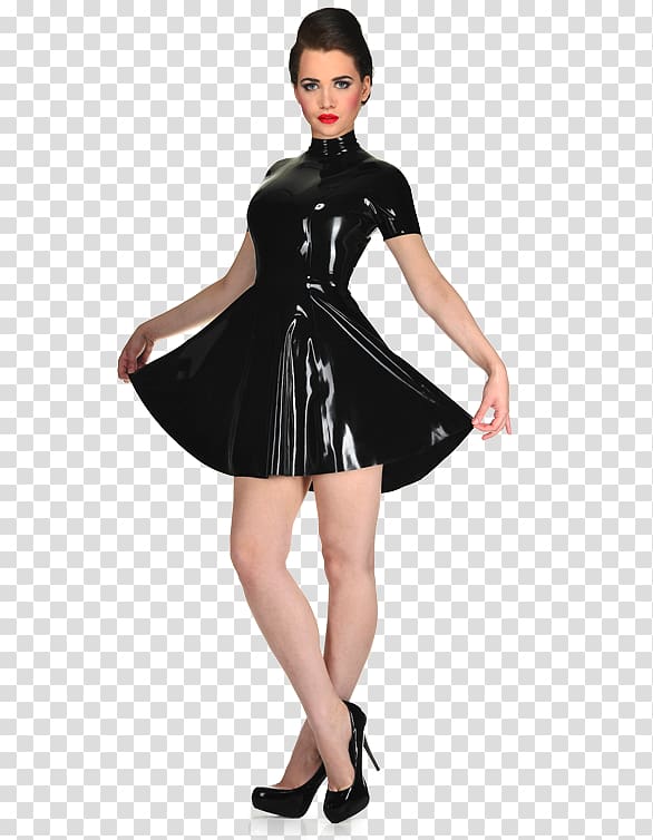 Little black dress Clothing Woman Latex, ladies short transparent background PNG clipart