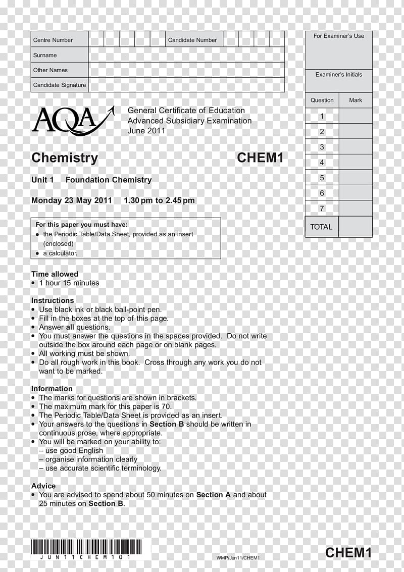 Past paper Assessment and Qualifications Alliance Test General Certificate of Secondary Education, aqa transparent background PNG clipart