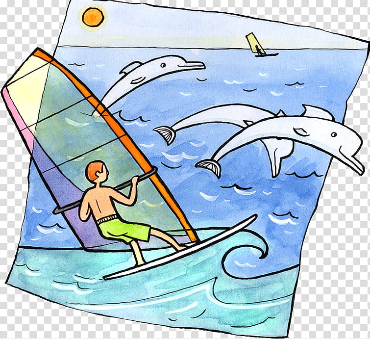 Windsurfing illustration , Sea sail illustration transparent background PNG clipart