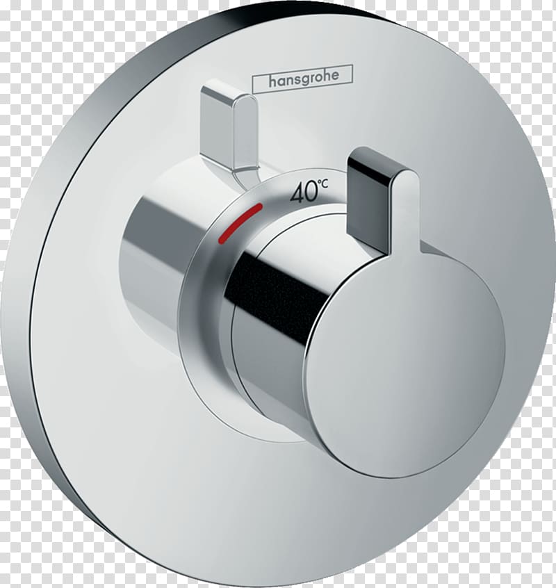 Thermostatic mixing valve Hansgrohe ShowerSelect Glass High Flow Thermostat + Lla 15735400 Hansgrohe ShowerSelect Glass High Flow Thermostat + Lla 15735400 Hansgrohe thermostat 2 15758000, shower transparent background PNG clipart