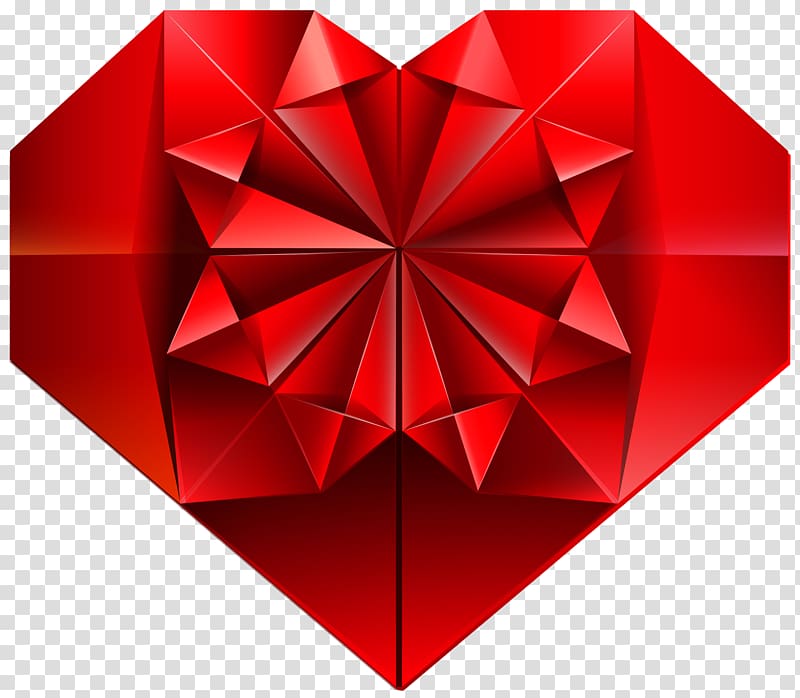 red heart , Heart Crystal , Crystal Heart transparent background PNG clipart